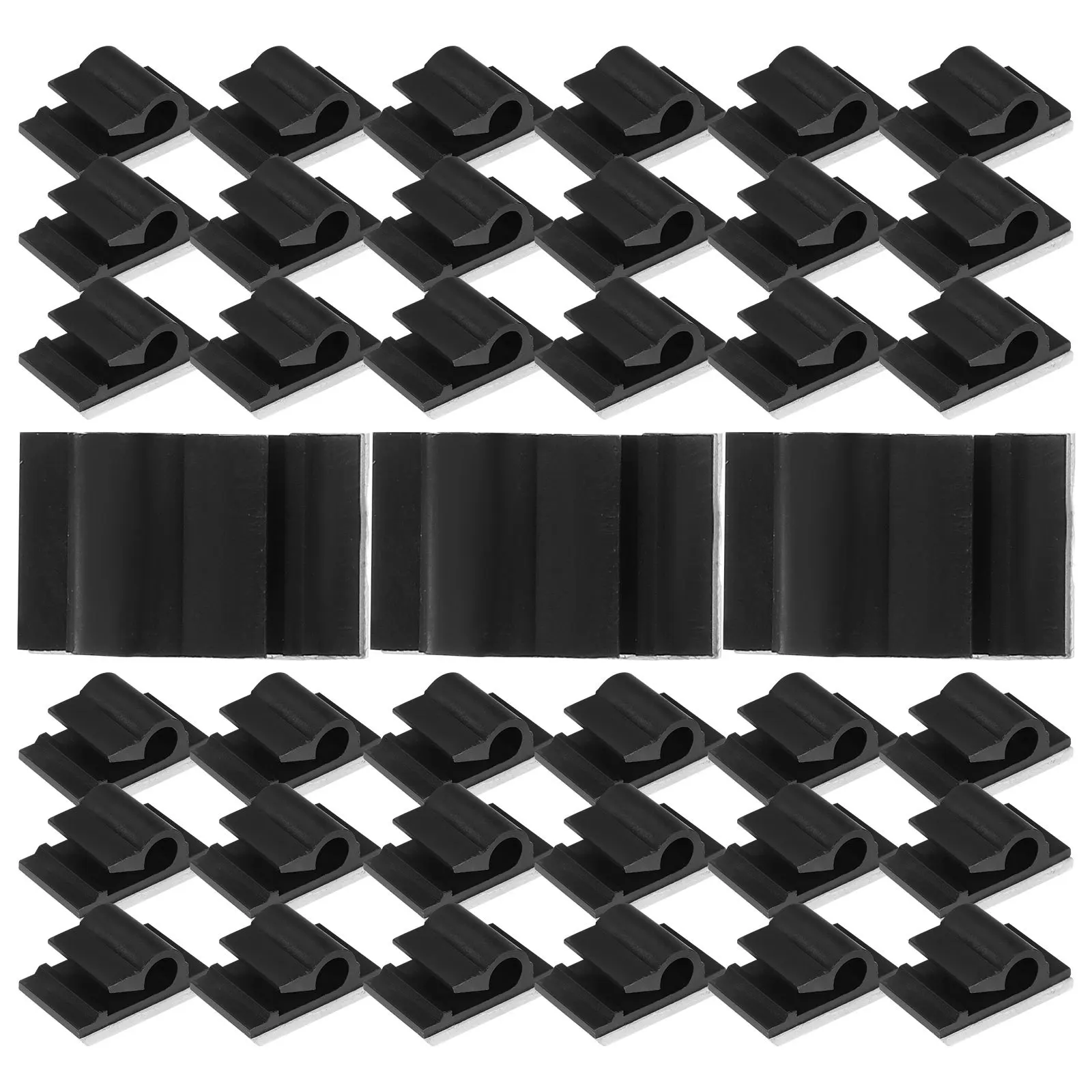 

50 Pcs Clamp Line Card Wire Clips Tablet Stand Cord Organizer Cable Holders for Cords Tie Self-adhesive