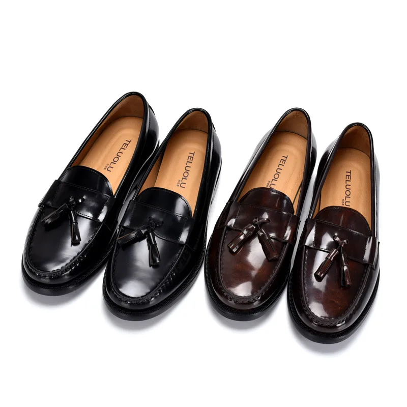 Luxury Loafers Elegant Mens Dress Wedding Office Shoes Patent Leather Slip-on Tassel Loafer for Men Casual Shoes