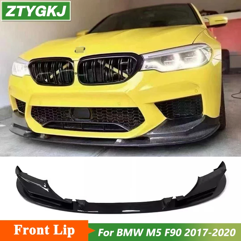 

3D Style Carbon Fiber Material Front Bumper Lip Trim For BMW M5 F90 Tuning 2017-2020