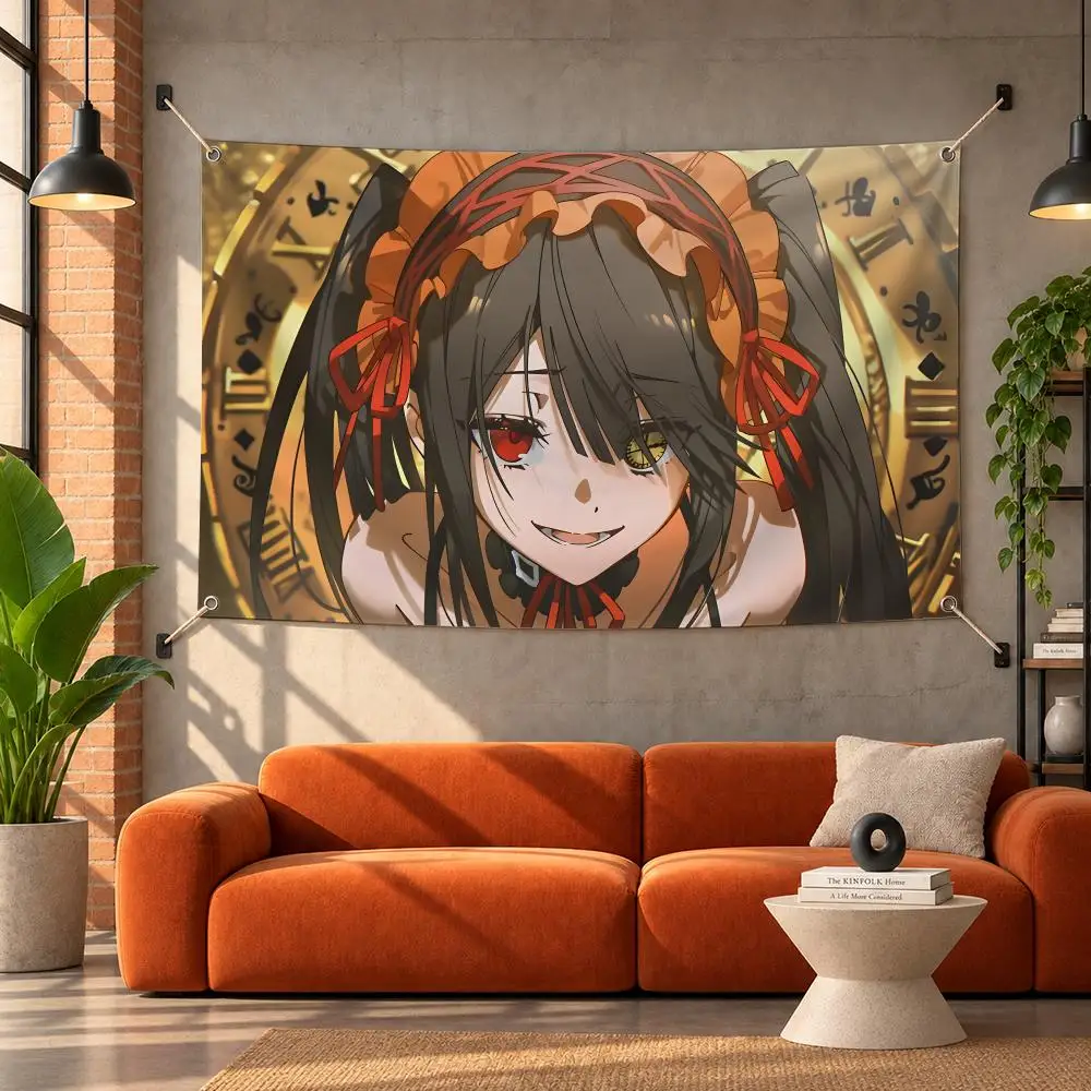 D-DATE A LIVE K-Kurumi Tokisaki Flags Tapestries Outdoor Parties Bedrooms Living Rooms Dorm Rooms Wall Decor Banners Gifts
