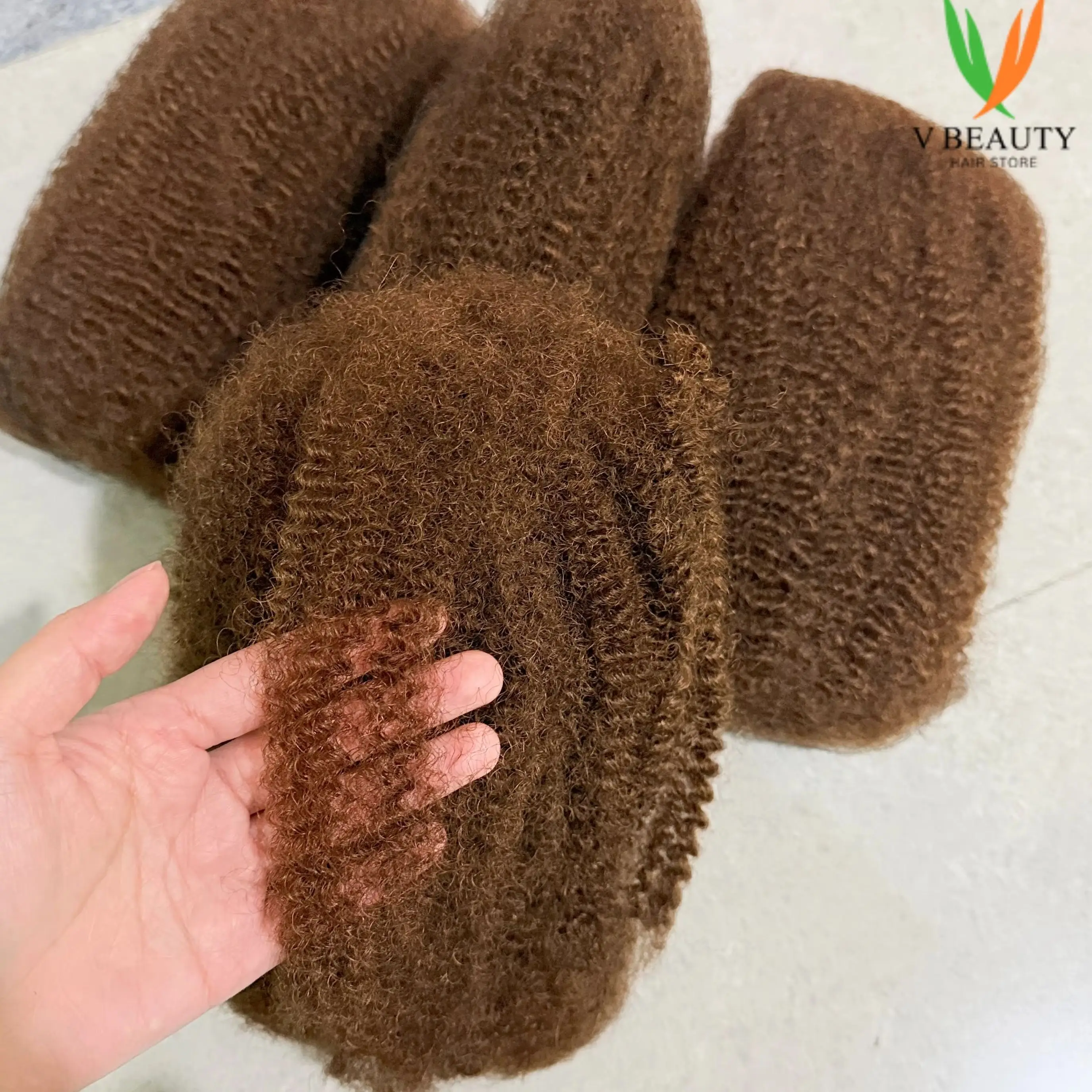 

30 г/шт. 4C афро-кудрявый оплет 4 # Бразильские человеческие волосы Remy без утка, объемные натуральные волосы для мини-твист-плетения