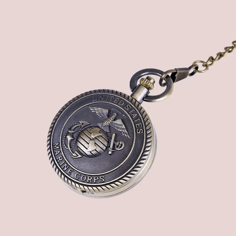 1074European and American retro thick chain small eagle pocket watch Retro thick chain large god bird flip pocket watch