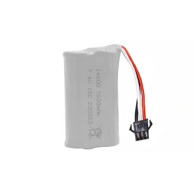 7.4V 1500Mah 14500 Lithium-Ion Batterij 7.4V Elektrische Speelgoed Batterij Water Kogel Pistool Rc Auto Vrachtwagen Boot Speelgoed Drone Accessoire Batterij