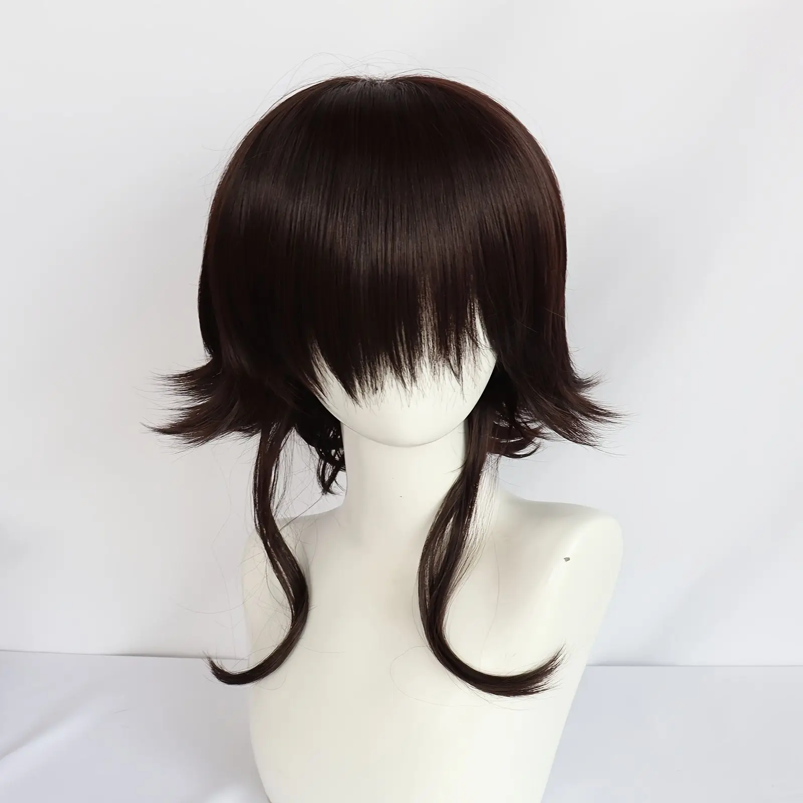 

Synthetic Anime Hair Brown Wig, Dark Brown Spiky Layered Cos Wig, Heat Resistant Wig for Halloween Costume Party Daily Wear