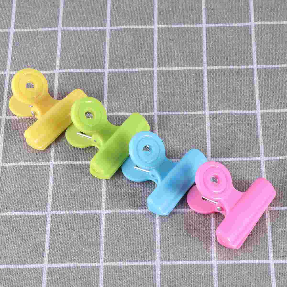 16pcs Plastic Clips Bag Clips File Ticket Holder Student Test Paper Clips Food Snack Sealing Clip for Office School Home (Random