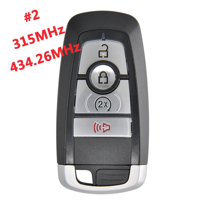 AK018114 #2 315/434.26MHz Aftermarket For Ford Remote Start 3+1 Button Smart Key 49 Chip HITAG PRO 15K601 M3N-A2C931426