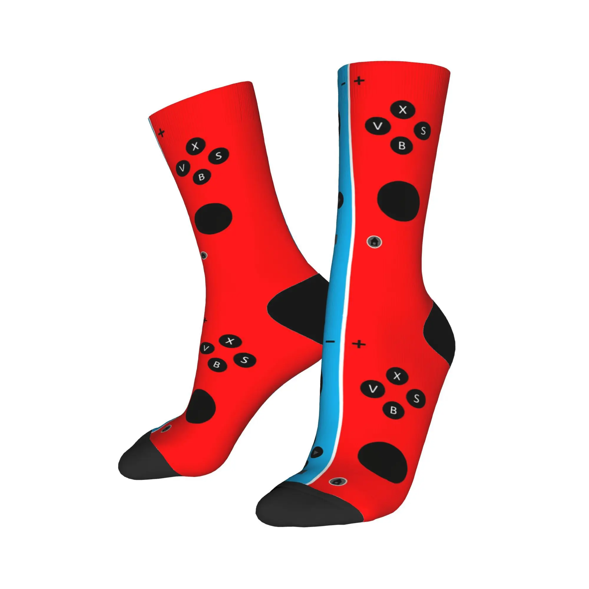 

Fashion Video Game Gaming Controller Football Socks Polyester Middle Tube Socks for Women Men Breathable