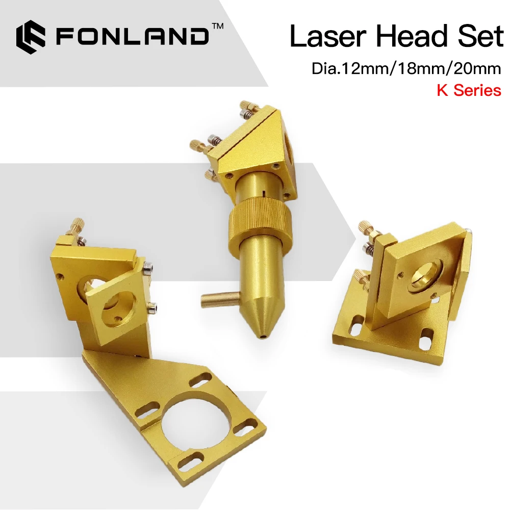 

FONLAND K Series CO2 Mini Laser Head Set D12/18/20mm FL50.8mm Lens for 2030 4060 K40 Laser Engraving Cutting Machine