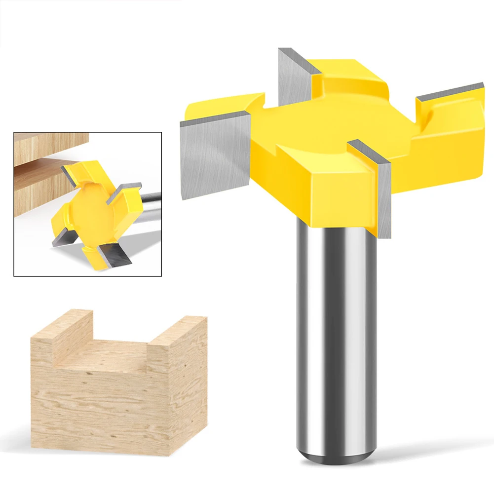 

Т-образный долбежный нож с четырьмя лезвиями, 8/12 мм, 1/2 ручки, деревообрабатывающий фрезерный станок, резьбовой станок с режущей головкой большого диаметра