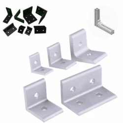 4pcs 2020 2040 L Shape Black Silver Corner Brackets Fitting Angle Aluminum 3030 3060 4040 Connector for Aluminium Profile Rail