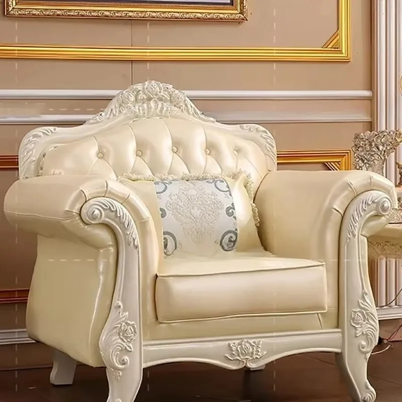 Wood Modern Sofa Chair Unique Cushion Luxury Puffs Living Room Sofas Recliner Leather Nordic Canape Salon Home Furniture