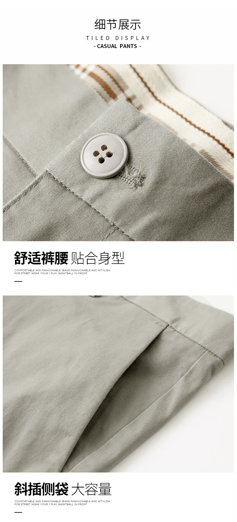 2026 Sommer Herren Leichte Gerade Hose Klassische Taschen-Armband-Design Markenbekleidung Baumwoll-Stretch Passform Dünne Freizeithose – Detail 14