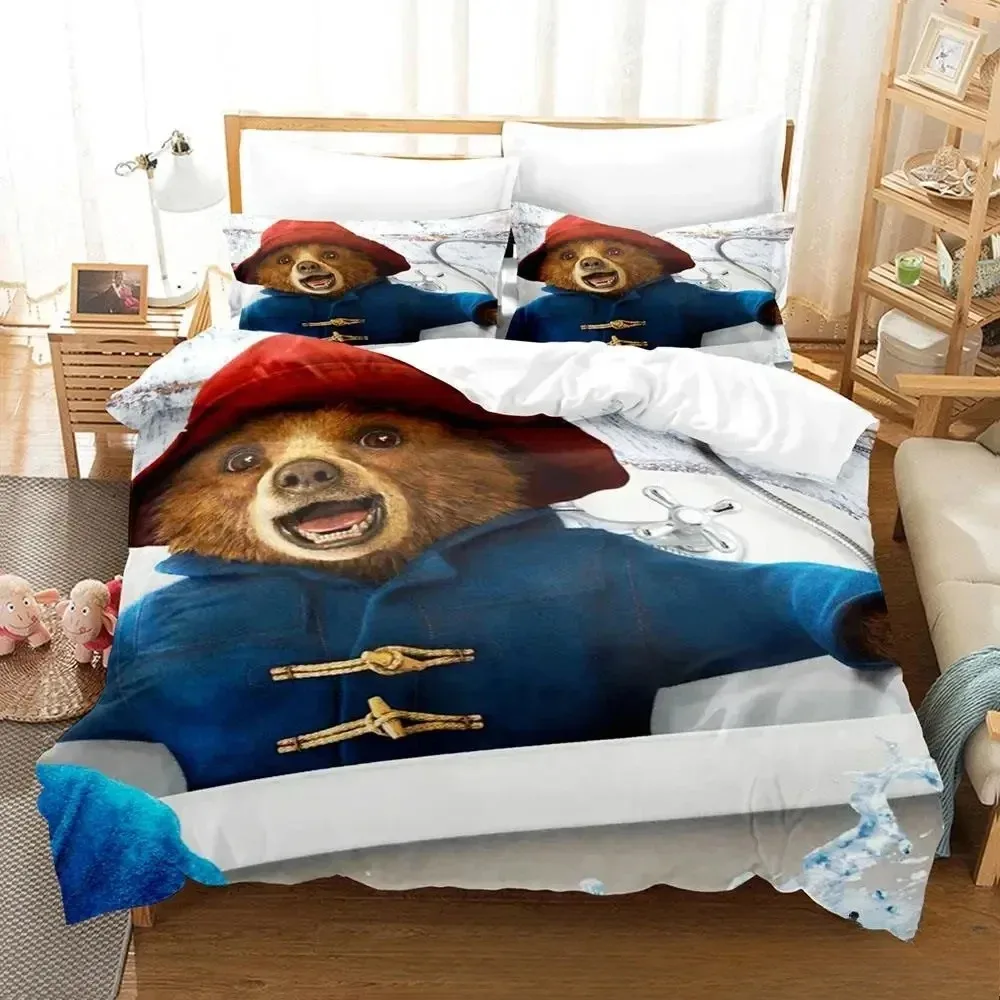 

Комплект постельного белья из 3 предметов, милый наволочка с 3D принтом медведя, уютный пододеяльник King Queen Twin, один размер, подарок на день рождения, декор для спальни