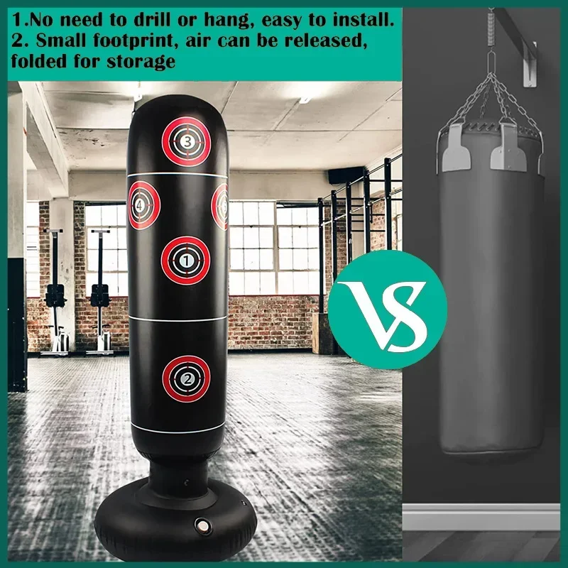 Boxing Inflatable Sandbag Fitness Tumbler Boxing Pillar Adult/Children Muay Thai Fighting Pillar Sandbag Training Punching Bag