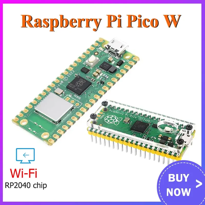 

Raspberry Pi Pico W With Wireless WiFi RP2040 Microcontroller Development Board Optional Acrylic Case GPIO kit