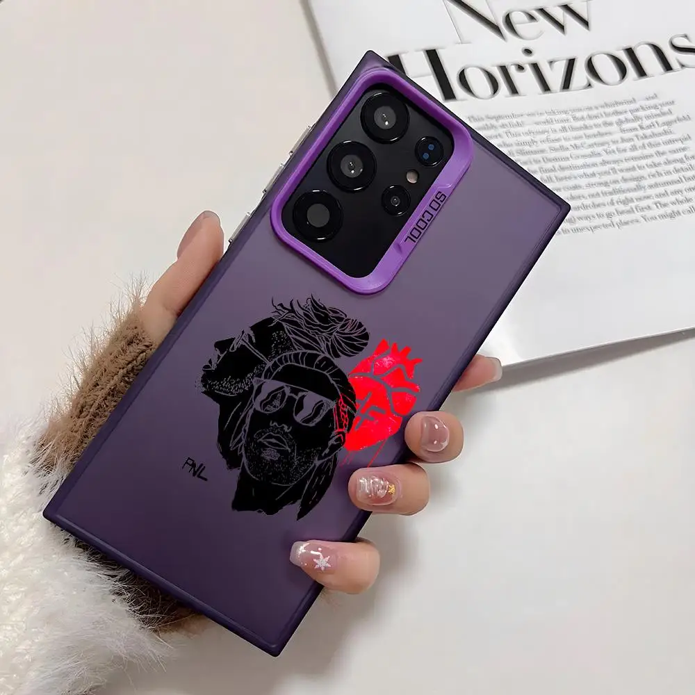 مغني الراب P-PNL قضية الهاتف لسامسونج غالاكسي S25 S24 S22 S23 الترا S21 S23 زائد 5G لامعة غطاء من البولي يوريثان للصدمات Funda #4