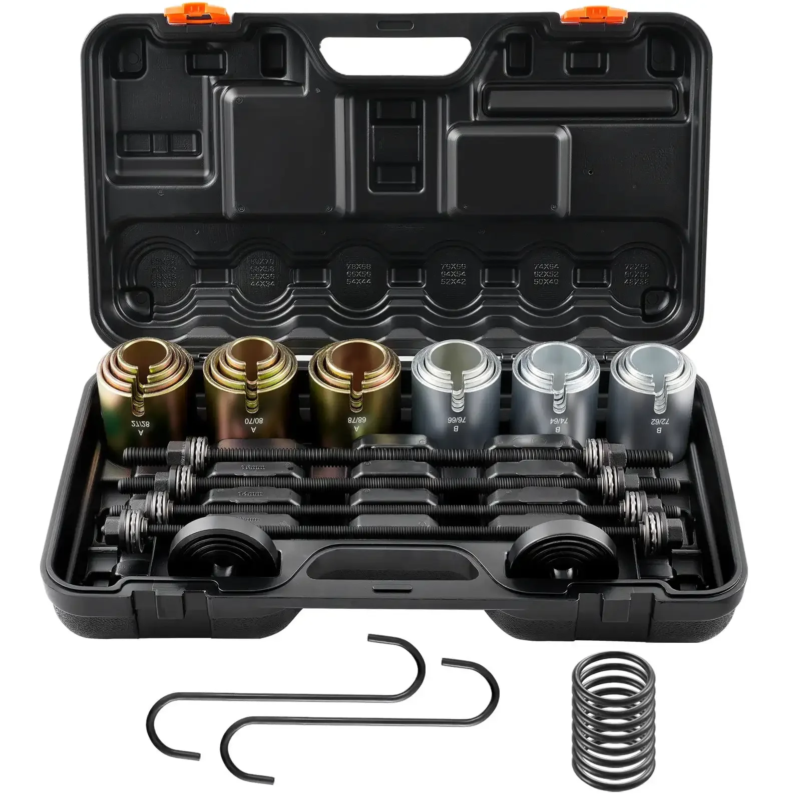 

26-Piece Pull and Press Sleeve Kit - Steel Bush and Bearing Removal/Installation Tool Set