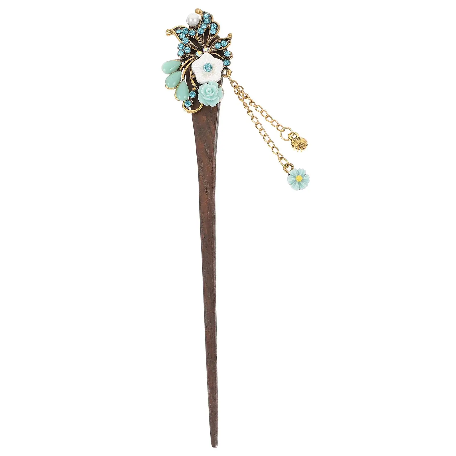 

Classic Hairpin Wooden Stick Retro Traditional Coffee Vintage Hair Stick Color For Wedding Party Hair Styling Tools
