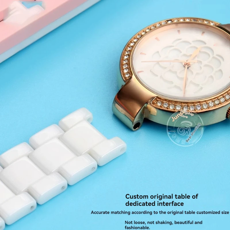 Pulseira de cerâmica côncava 20*11mm 18*10mm 16*8mm para gucci omega gc guess cartier pasha notch pulseira unissex acessórios