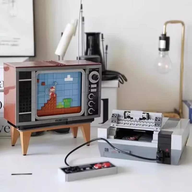 2646 قطعة وحدة تحكم ألعاب نينتندو نظام الترفيه نموذج اللبنات مع 1 الشكل تجميع الطوب لعب الاطفال الكبار هدية