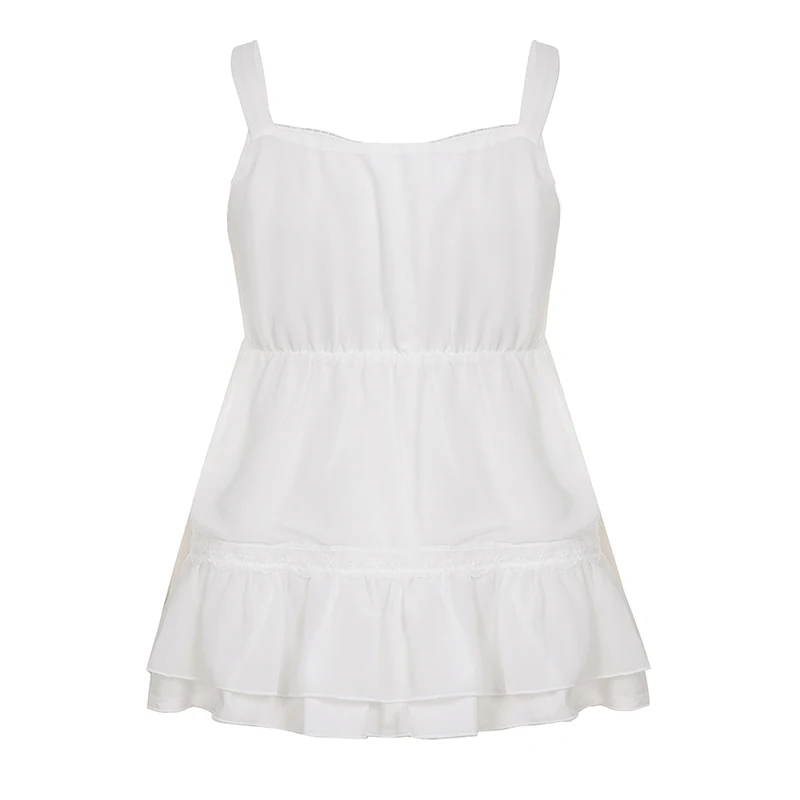 الحلو الدانتيل تقليم ضمادة كاميس القمم مثير سليم الصلبة مائل الرقبة أكمام تانك القمم المرأة 2025 الصيف موضة الشارع الشهير السيدات #6