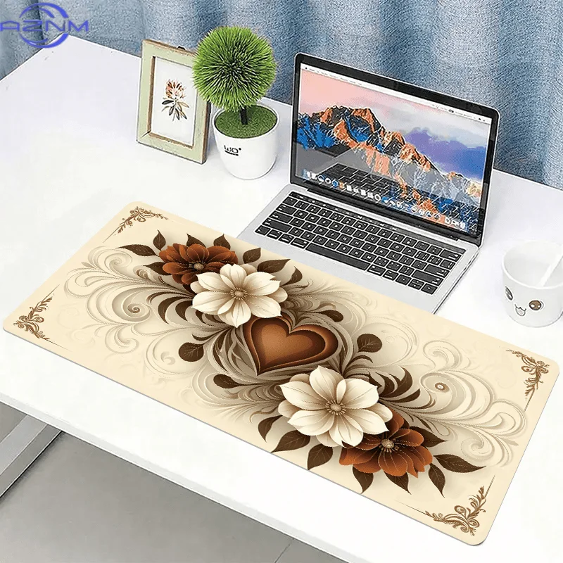 1pc Retro Love-Themed Mouse Pad Measuring  cm, Featuring a Non-Slip Extended Design, Elegant Floral Patterns, Perfect for Decora