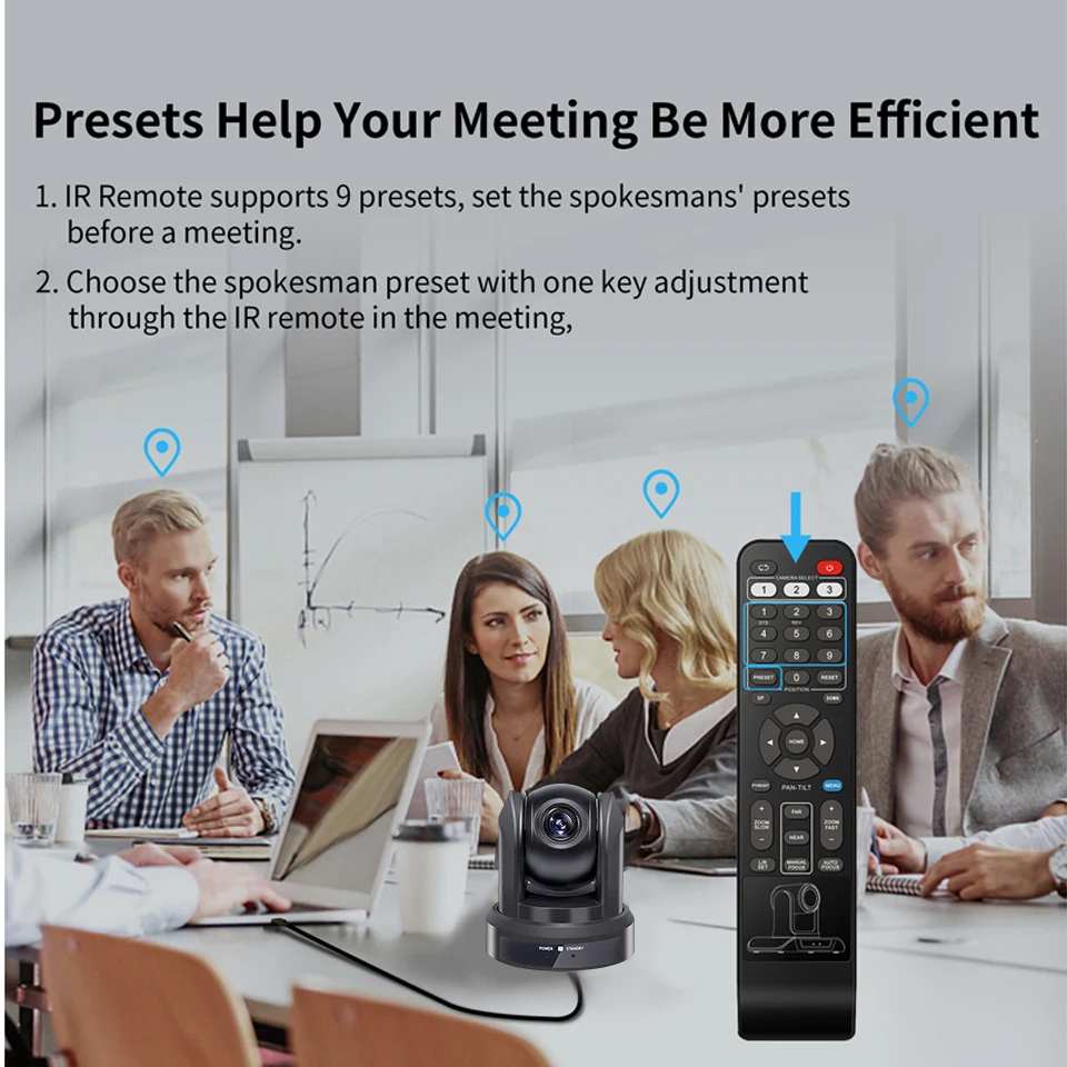 Fixing Focus 3 10X zoom USB PTZ Camera 1080P HD Video conference Live Streaming Camera for Broadcast Video Conferencing