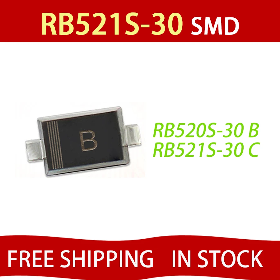 100pcs RB521S-30 C RB520S-30 B SOD-523 30V 200mA SMD Schottky Diode Brand New Authentic