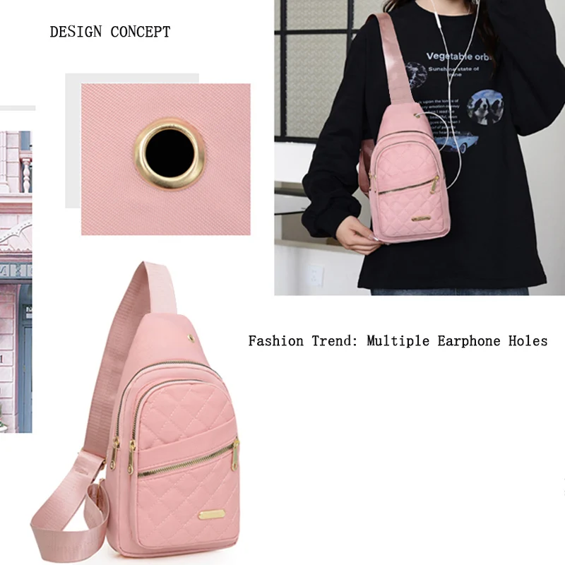 

Women's lightweight crossbody bag, unisex mini chest pack for outdoor travel, compact hiking daypack