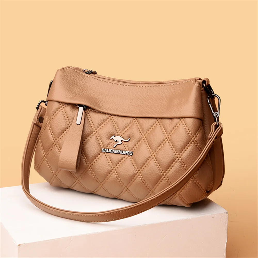 Soft Leather Rhombus Luxury Designer Shoulder Crossbody Bags for Women 2023 Solid Color Messenger Bag Casual Totes Purse Handbag