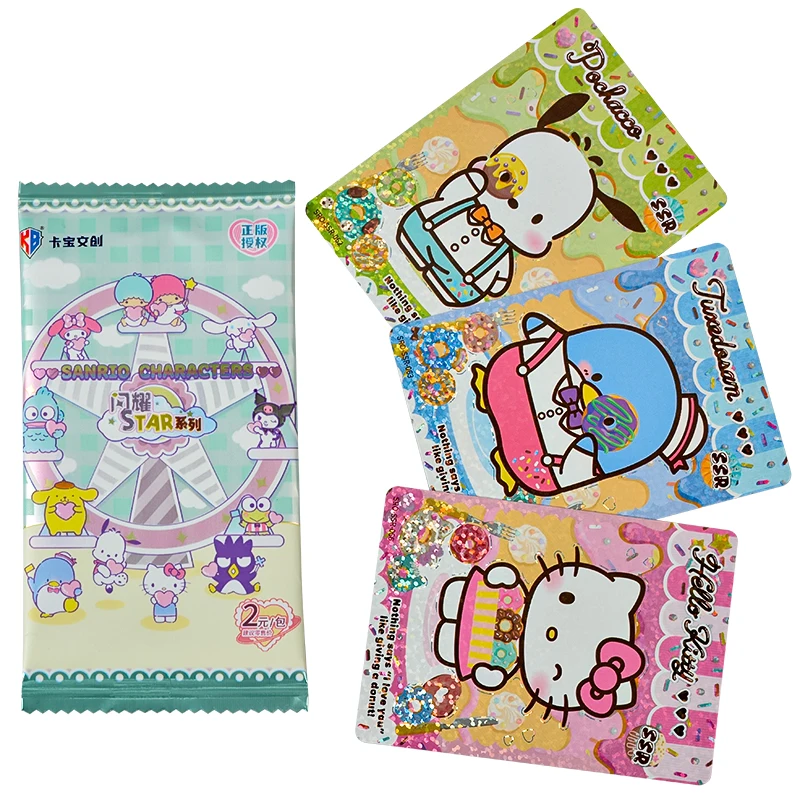 KABAO Original Sanrio Kuromi Hello Kitty My Melody Shining Collectible Card Game Trading Card Toys For Girl's Birthday Gift