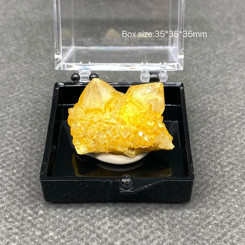 

100% Natural citrine Mineral Specimens Stones and Crystals Healing Crystal from China Box size:35*35*35mm