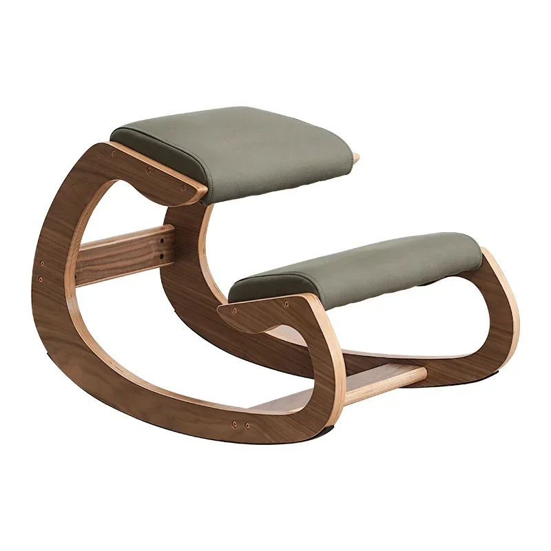 

Solid wood Nordic leisure rocking chair luxury home balcony computer chair kneeling chair to correct sitting posture easy chair.