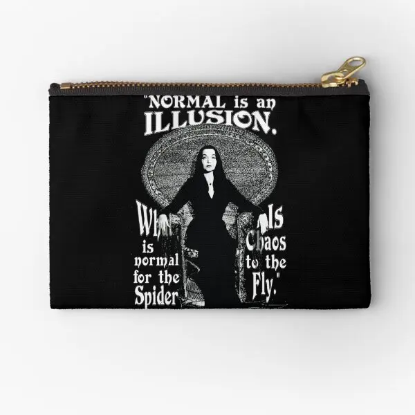 

Morticia Addams Normal Is An Illusion Zipper Pouches Coin Cosmetic Men Packaging Small Money Bag Panties Women Underwear Key