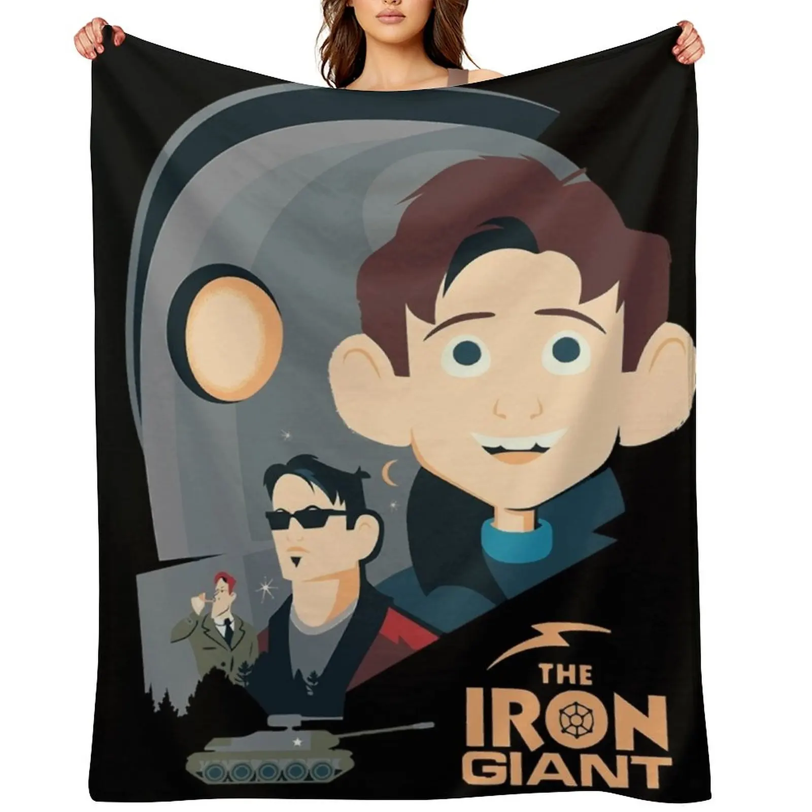 

The Iron Giant - Animated Movie Artwork Throw Blanket Furry Cute Plaid Softest funny gift Blankets