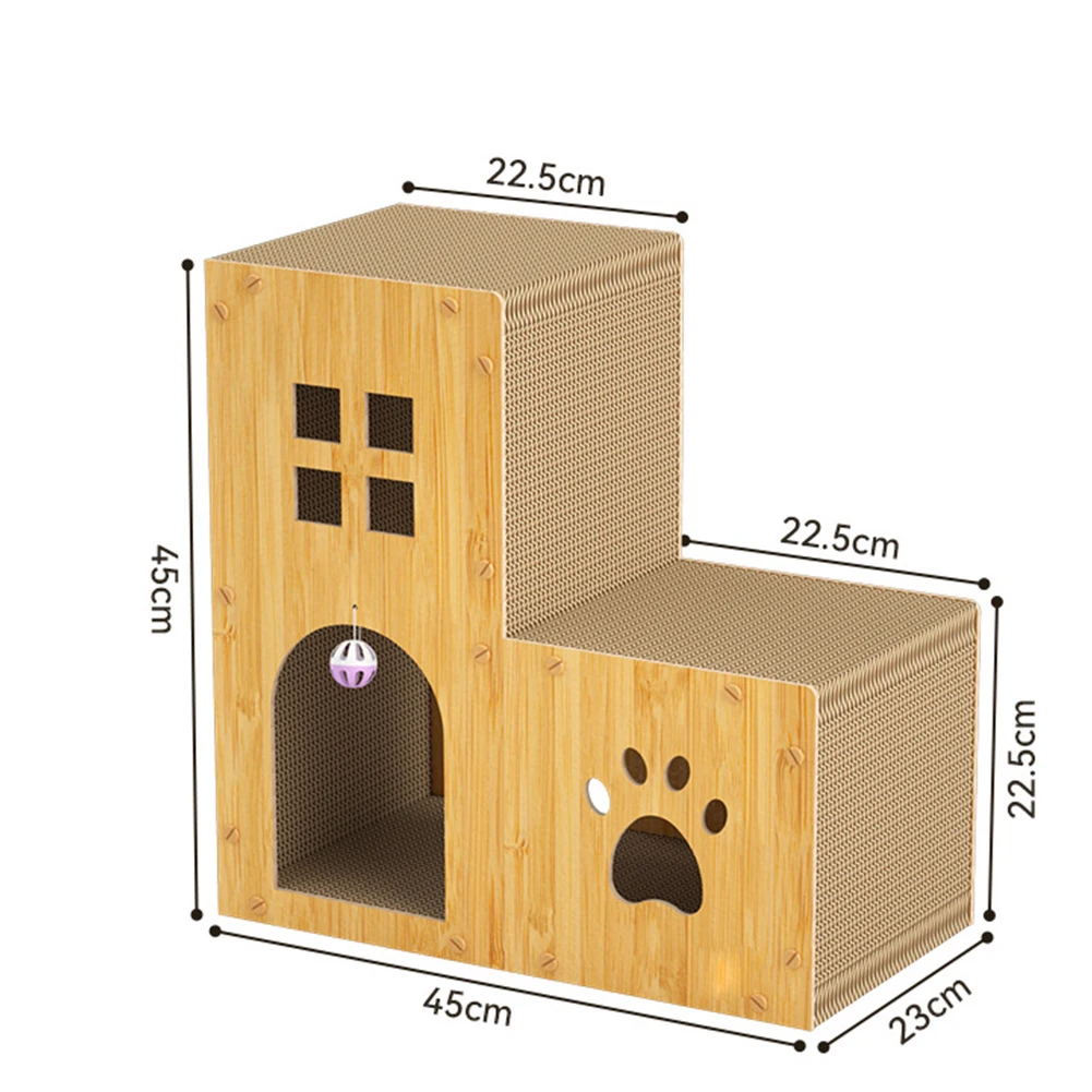 Indoor Cat Scratch Houses Funny Large Cardboard Cat House For Self Playing