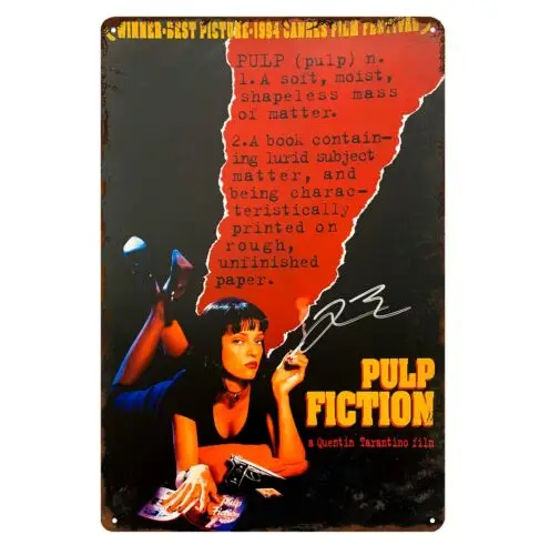 Pulp Fiction Uma Thurman Movie Metal Poster Tin Sign 20x30cm