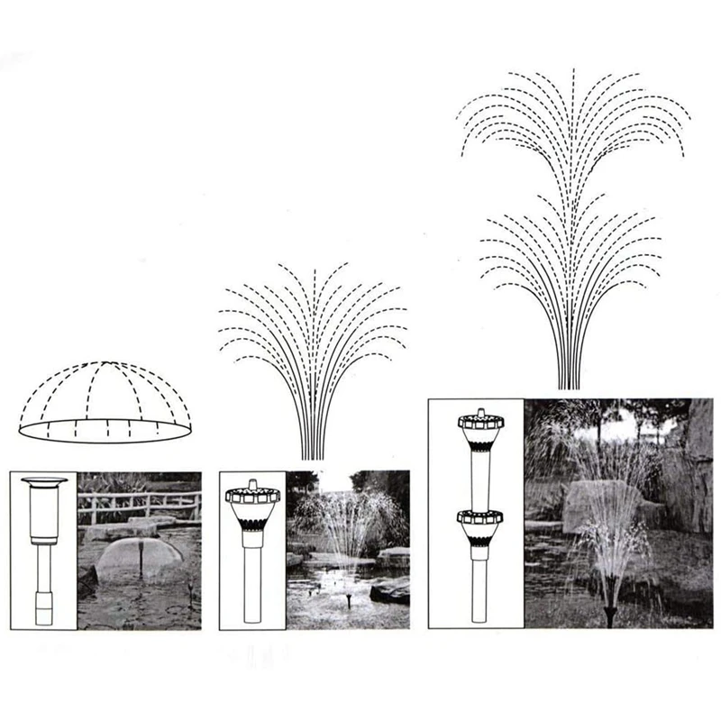 Alloy nozzle 9Pcs Small Fountain Nozzle Kit Water Fountain Nozzle Heads for Pond Fountain Submersible Pump Pool