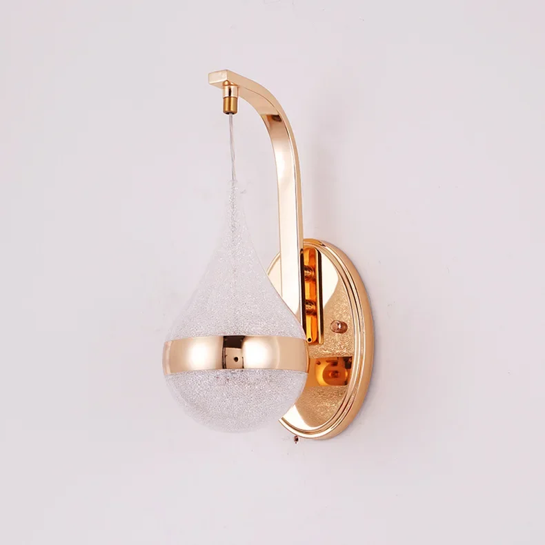 GHJUYIOL Bedhead water droplet shaped wall lamp, bedroom minimalist Nordic corridor wall lamp