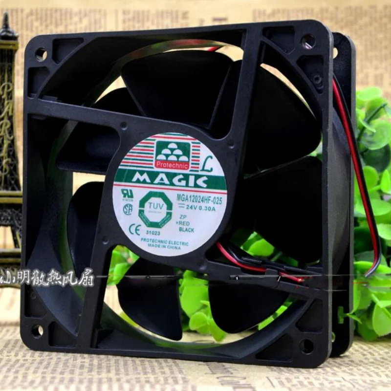 l 1PCS For MAGIC MGA12024HF-025 | 24V 0.30A Mute Industrial Chassis Fan 120×120×38mm 12CM