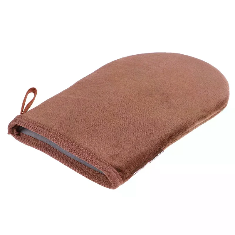 Brown Reusable Applicator Tanning Gloves Cream Lotion Mousse Body Cleaning Glove
