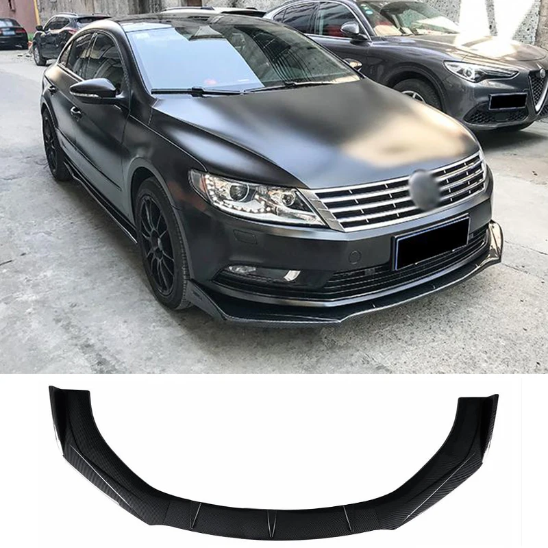 Applicable To For Volkswagen Passat CC Accessories 3Pcs Car Front Bumper Split Lip Body Kit Spoiler Diffuser Deflector 2009-2018