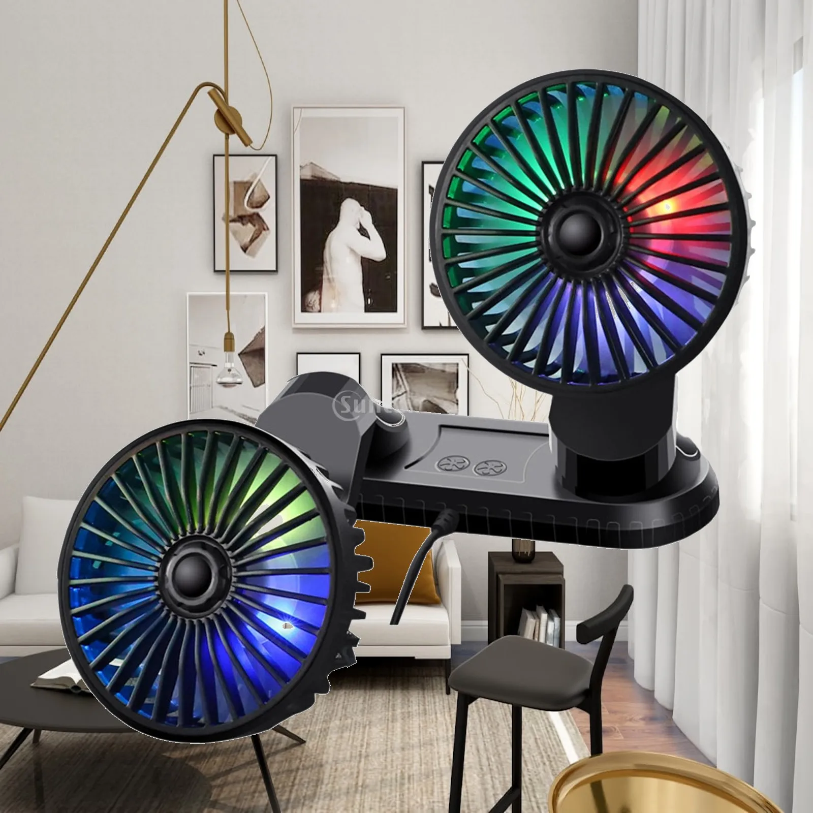Electric Car Fans for Car Dashboard Windshield Strong Low Noise Micro USB Cooling Air Fan Car USB Fan Auto Electric Cooling Fan