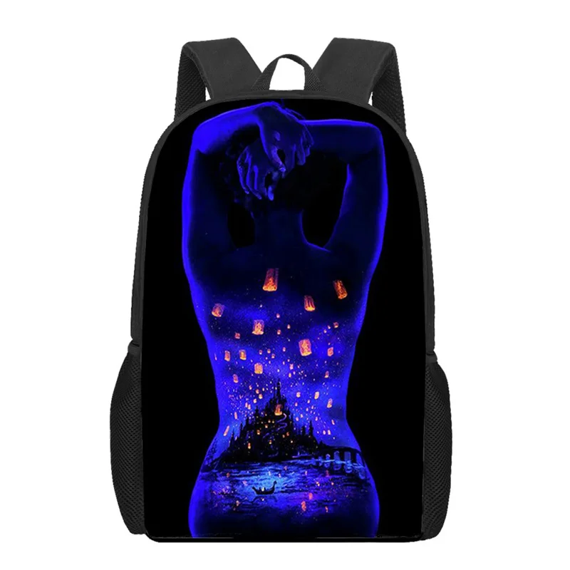 Mochila impressa 3D para meninos e meninas, Bolsas de Ombro Casuais, Mochila de Viagem, Personalidade Arte, Adolescente Kids Book Bag, Mulher e Homem