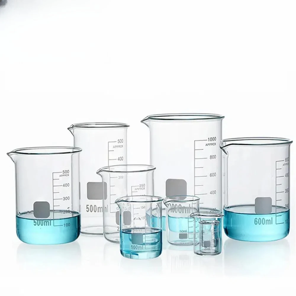 

1000ml Low Form Beaker Chemistry Laboratory Borosilicate Glass Transparent Beaker Thickened with spout 1PC e