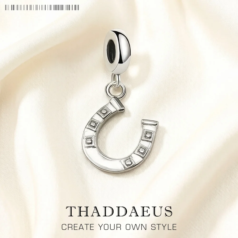 Colgante de herradura para hombres y mujeres, joyería de moda de la suerte de Plata de Ley 925 para primavera