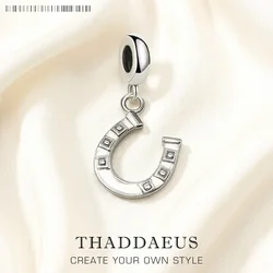 Horseshoe Pendant Charm For Men Women Spring 925 Sterling Silver Trendy Lucky Fashion Jewelry