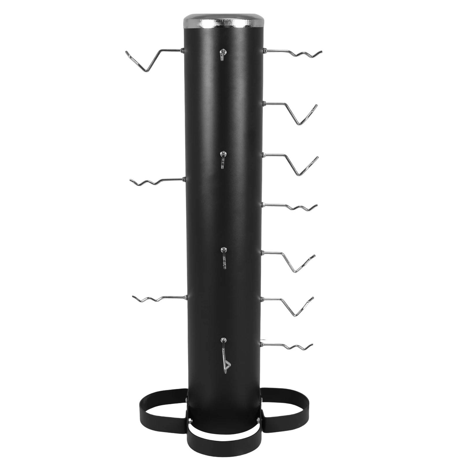 

Vertical Compact Storage Rack with Lat and Curl Bar Revolving Bars Gym Fitness Accessories Handle Rack for 36 Handles & Straps