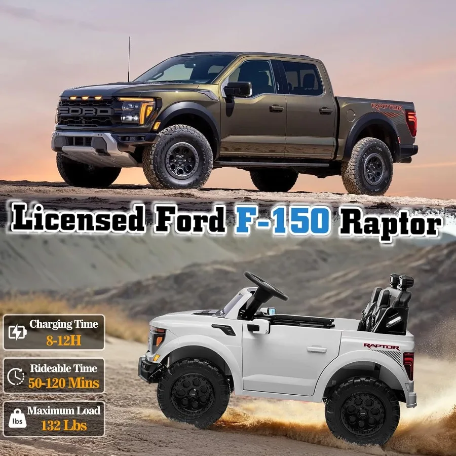مرخصة F-150 رابتور 24 فولت ركوب على لعب للبنين والبنات 2 مقاعد سيارة كهربائية ركوب طفل على سيارة ث/أضواء LED للتحكم عن بعد