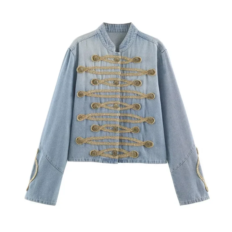 Casual Versatile Jackets Pure Color Best-selling Coats Autumn's New Women's Wear: Street Fashion Button-decorated Denim Jackets
